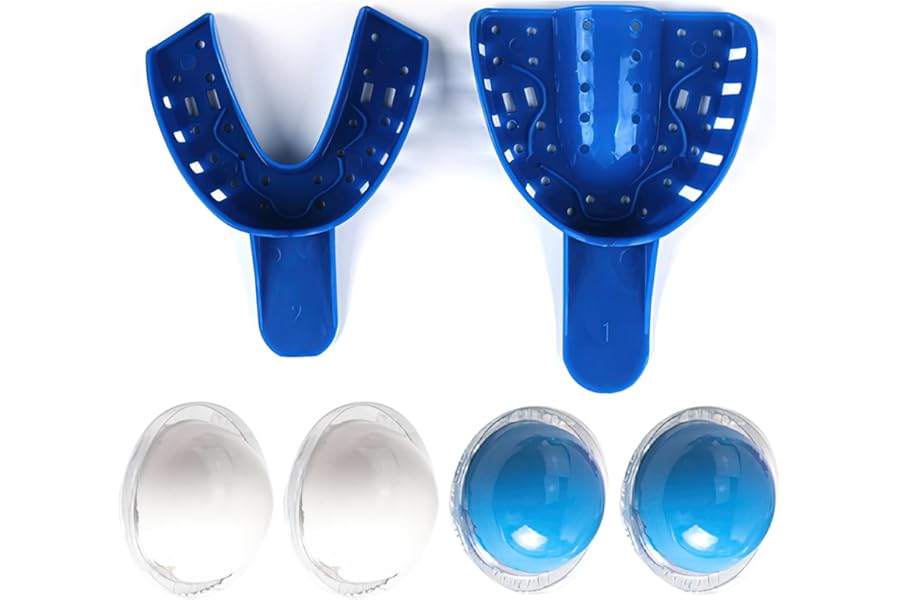Dental Impression Mold Kit with Silicone Putty, Dental Impression Putty, Dental Impression Kit, Dental Impression Trays with 4 Pcs Dental Impression Trays Upper Lower Medium Dental Restorations