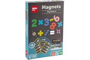 APLI Kids 19444 - Magnets Números_ Juego de números magnético con Tablero y fichas para introducirse al Mundo de Las mátemáticas Imanes educativos Infantiles para niños a Partir de 5 años