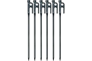 snow peak Solid Stake 30 #6 pieces [Japan Import], Black