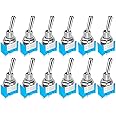 Gebildet 12pcs SPST Mini Toggle Switch, 2-Terminal 2-Position, Miniature ON/Off Switch, 6A/125VAC, 3A/250VAC, for DIY Car Dash Dashboard Electronic Equipment