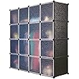 16 Cubes Diy Wardrobe Storage Black
