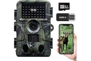ZYJDGNNY WLAN Wildkamera 4K 64MP mit 32GB Speicherkarte, Wildkamera mit Nachtsicht, 0,05s Auslöser Bewegung aktiviert, IP67 wasserdicht 30m 130° Weitwinkel 46 Infrarot-LEDs ohne Leuchten