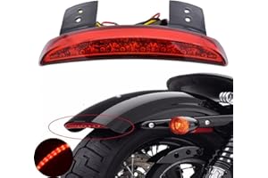 ANKI HAPPIGO ANKIA Motorcycle Chopped Rear Fender Edge LED Brake License Plate Tail Light Stop Running Light Turn Signal Lamp for Harley Sportster XL883N 1200N XL1200V XL1200X (Red)