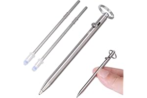 TIKIDESIGN Mini penna a sfera in titanio EDC TKP1, riempitivo tascabile EDC retrattile con foro per portachiavi, penna Mini Titan Bolt Action per uso quotidiano