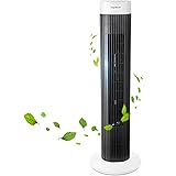 Aigostar 33JTS - Ventilador de torre oscilante, temporizador programable, 3 velocidades, motor de 45 W, oscilación de 85º y a