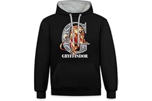 Spreadshirt Harry Potter Gryffindor Monochrome Unisex Contrast Hoodie
