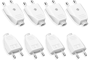 Aplimln 8 Stück Eurostecker Flach, Eurostecker Flach 250V 2.5A, Stromstecker, Eurostecker Flach, Flachstecker, Schuko Stecker Flach , Schuko Stecker Europäischer Stecker