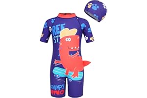 KumSoomliy Boys Swimming Costume UV Protection UPF 50+ Swimwear Kids Boys Dinosaur Shark Swimming Suit Child Rash Guard Bathing Swimsuit Beach Holiday Swim Wear Wetsuit