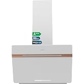 Cecotec Bolero Flux DT 607500 Matt White A+++ Decorative Cooker Hood 60 cm Matt and Glossy Glass with Copper Details, Suction