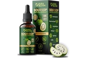 AURABLOOM Soursop Liquid Extract – 60ml High-Strength Graviola Supplement | Immune Support, Antioxidants & Natural Wellness | Vegan, No Sugar, Dietary Health Formula