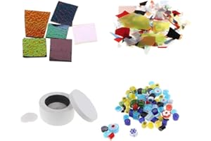 harayaa Grand Four à Micro-ondes avec Des Restes de Verre Dichroïque En Verre Fusible pour Le Bricolage