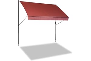 Angerer Freizeitmöbel GmbH Klemmmarkise Style - Markise für Sonnenschutz - Montage ohne Bohren und Dübeln - ideale Balkonmarkise für Mietwohnungen (Terra, 250 cm)
