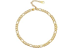 U7 Women's Men's Classic Anklet Bracelet Stainless Steel/Gold/Platinum Plated Anchor Chain/Curb Chain/Figaro Chain/Wheat Chain/Rope Chain, Anklet, Summer, Fashion, Beach