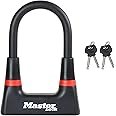 Master Lock Heavy Duty Bike D Lock [Key] [Certified Bike Lock] 8278EURDPRO - Ideal for Bike, Electric Bike, Mountain Bike, Road Bike, Folding Bike, Black, Medium