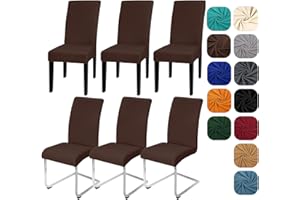 ‎YUGARLIBI Yugarlibi Chair Covers, Set of 6, Stretch Chair Covers, Swing Chair, Elastic Covers, Chair Cover, Removable, Washable Chairs, Protection for Kitchen, Restaurant, Hotel, Banquet, Wedding (Coffee, 6