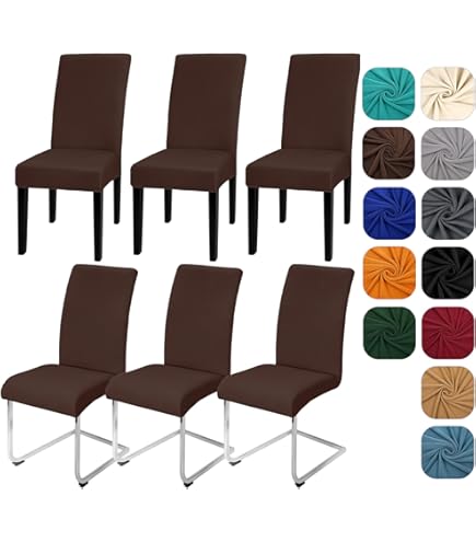 Chickw1 Stoelhoezen, set van 6 fluwelen stoelhoezen voor kantelstoelen, eetkamerstoelen, hoezen voor bruiloft, hotel, keuken, banket, feesten, stretch stoelhoezen (6, donkergroen