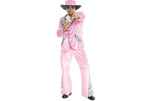 MORPH Męski Pimp Daddy Kostium z lat 70-tych / 80-tych Czarny Aksamitny Kostium na wieczór panieński - XL