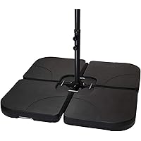 BB Sport Sonnenschirmständer 4-teilig Schirmgewicht für Ampelschirm Bodenkreuz schwarz 60 Liter / 80 kg - befüllbar mit…