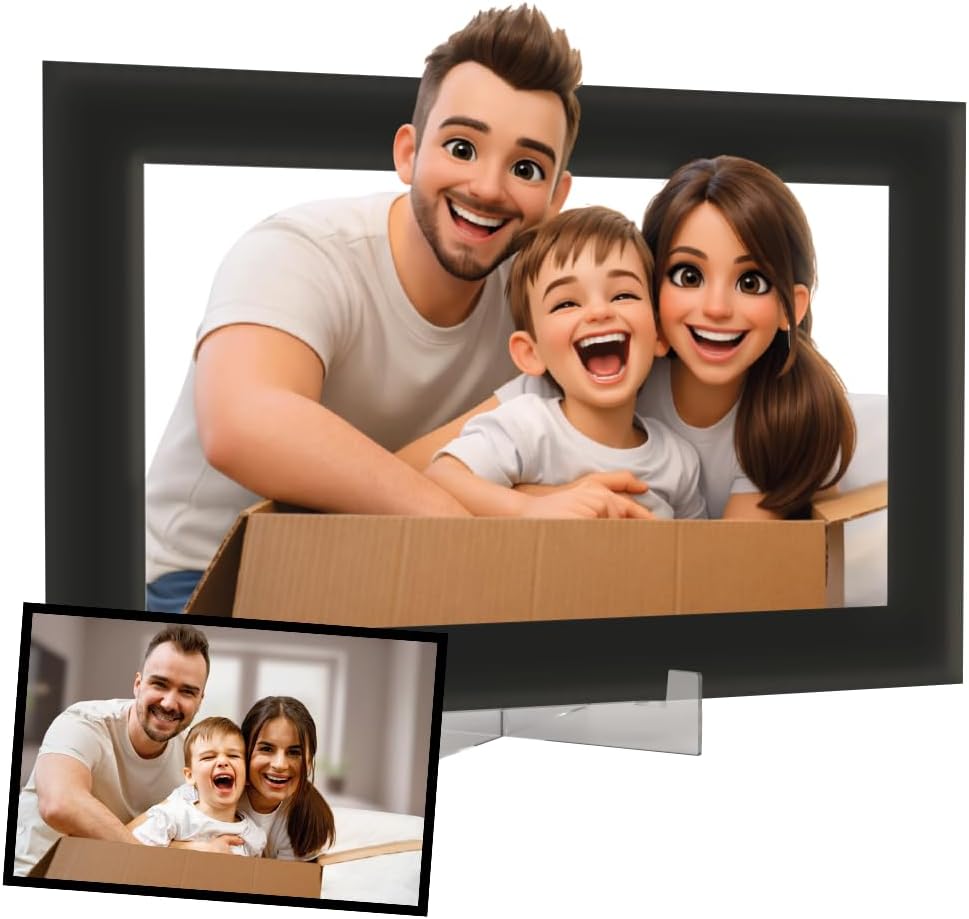 DEREGALOOS Marco Personalizado con Foto Estilo Animación 3D. Cuadro Artístico para Día de la Madre, Dia del Padre. Foto con Arte de Película. Regalo Original para Pareja, Familia
