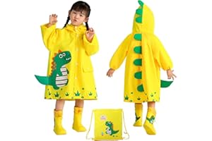 Ynport Crefreak Poncho de lluvia Para Niños Capa de lluvia Impermeable Ropa Impermeable Plegable Impermeable Para Niños Lindos Mochila Escolar Liviana Impermeable con Capucha
