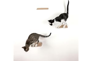 LucyBalu - Gradini da arrampicata per gatti, linea Steps, set di 3 pezzi da 18 x 18 cm, disponibile in versione XL con pezzi da 20 x 24 cm, in bianco e antracite