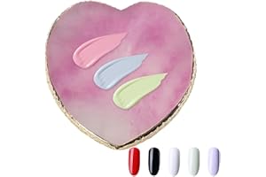 Qurygin Palette de Vernis Gel, Palette de résine pour | Palette d’Ongles en Forme de Petit cœur en résine,Porte-Ongles Multifonctionnel, Outils de mélange cosmétiques Portables à Bord doré