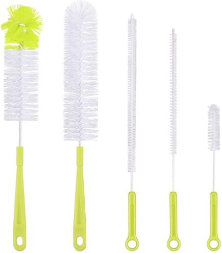 2 Pezzi Scovolino per Bottiglie, Scovolino per Borraccia 35cm con Manico e Setole Ibride Dur e Morbide, Spazzola Pulizia Borraccia per Pulisci Bottiglie di soda Vetro Pulizia Interna Senza Graffi