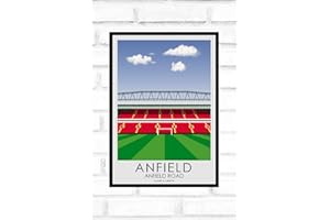 Hewson's Gifts Liverpool Football Stadium Print Anfield - Regalo para fanáticos del fútbol - Regalo para papá, hermano, hijo - Regalo de fútbol (tamaño A4)