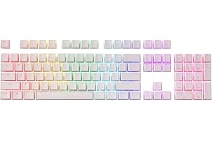 Redragon A130 biały pudding keycaps, 104 klawisze, standardowy zestaw podwójnych klawiszy PBT z półprzezroczystą warstwą do klawiatury mechanicznej, profil OEM, angielski (USA) układ ANSI
