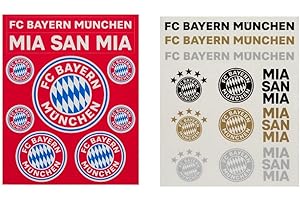FC Bayern München Set of 2 Sticker Cards – Lettering & Logo – 21 Individual Stickers FCB