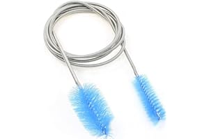 Brosse de nettoyage pour aquarium Netspower, brosse tubulaire pour tube flexible 155mm en acier inoxydable, ressort, tube double, brosse de nettoyage en spirale tubulaire pour tubes à essai