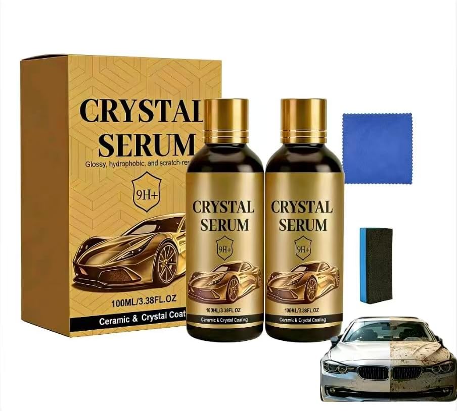 zoocco 100ML PTZ Crystal Serum – Advanced Graphene Ceramic Coating for Cars, Quick-Acting 9H Hydrophobic Protection, Ultra Shine Polish & Paint Restoration Effect (2pc)