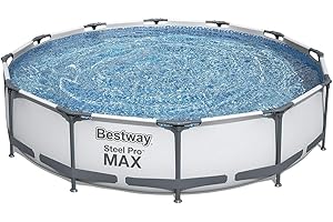 Bestway 56416 - Piscina Desmontable Tubular Steel Pro Max 366x76 cm Depuradora de Cartucho 1.249 litros/hora, Color Multicolor, 150x38x75 cm