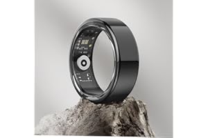 DEKELIFE 2024 Neu Smart Ring Herren Damen, Fitness Ring Tracker Gesundheitsring mit Herzfrequenz, SpO2, Schlaftracker, 100+ Sportmodi IP68 Wasserdicht Smartringe für Android und iOS, Size 10, Schwarz