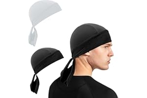 DAZZLUXE Bandana Sportiva Nera Assorbente Sudore, Da Uomo, Motociclista, Pirata, Selvaggio, Adatta per Cosplay Pirata e Biker