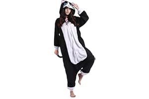 ULEEMARK Unisexe Anime Kigurumi Adulte Pyjama Femme Onesie Adulte Ado Hivers Couple Halloween Habillage Animé Costume Carnaval Combinaison Vêtements De Nuit