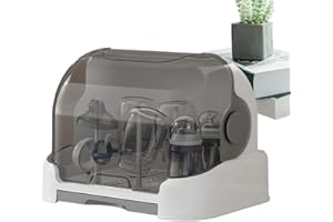 GWTDTOAD Egouttoir Biberon Bebe Avec Couvercle | Boîte De Rangement Pour Biberon | Rangement Stockage Avec Bac À Eau Amovible, Porte-biberon Etendoir À Biberons, Tétines, Tasses, Pièces De Pompe Et Accessoires