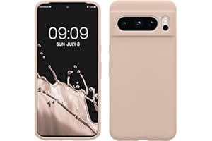 kwmobile Carcasa Compatible con Google Pixel 8 Pro Funda - Case TPU y Silicona antigolpes - Apto Carga inalámbrica - Beige Rosa Claro