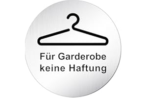Türschilder24 Schild Türschild • Für Garderobe Keine Haftung • Aluminium (eloxiert) Rund 100mm Ø