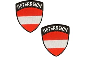ZCKETO Pack of 2 Austria Flag Sign Velcro - Tactical Austrian Sign Emblem Embroidered Patch with Velcro Fastening Military Velcro Straps for Backpacks Clothing Bags Uniform Vest Jersey Travel