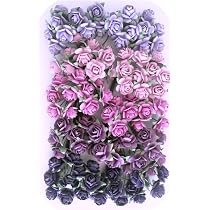 50 Stück Handgefertigte Maulbeerpapier-Rosen, 18 Mm, Weiß Mit Rosa Innenseite - Für DIY, Hochzeit & Scrapbooking