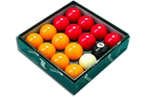 Aramith Premier Red and Yellow League Pool Balls - 1 and 7/8 inch with 1 and 7/8 inch Cue Ball