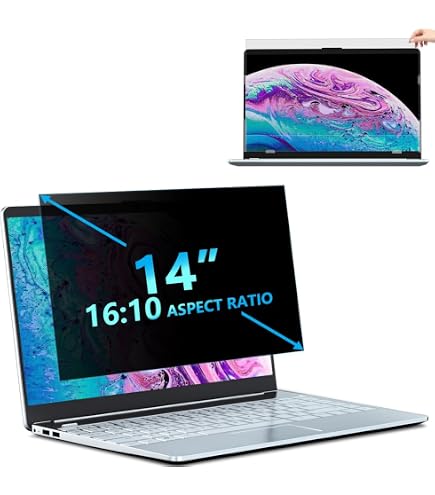 Filtro Privacy Per Laptop 14 Pollici 16:9 – Antiriflesso E Blocco Luce Blu – Misura 310x174 Mm – Non Compatibile Con Touchscreen O MacBook