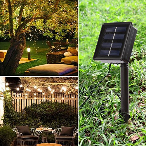 B-right® 22M 200 LEDs Kupfer Lichterkette, Wasserdicht IP44, Warmweiß, LED Solar Lichterkette, LED Solarlichterkette, Innen- und Außen Weihnachtsbeleuchtung für Weihnachten / Hochzeit / Party - 5