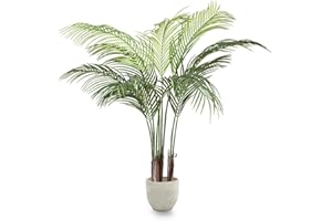 MAIA SHOP Palmera Areca Artificial 120 cm, Planta Decorativa Realista para Interior, Estilo Tropical Moderno, Hojas moldeables, sin Mantenimiento