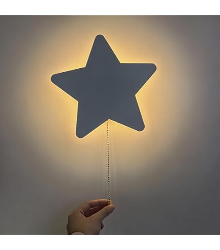 Reer Lumilu 52177 - Lámpara De Pared Con Diseño De Silueta De Estrella Y Estrella, Gran Regalo De Bautizo, Regalo De Cumpleaños Para Niños Y Niñas, Marrón, 52177