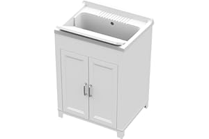 Arredobagnoecucine Mobile lavatoio,cm.60x50x85, in kit, 2 ante, vasca lavapanni completo di scarico