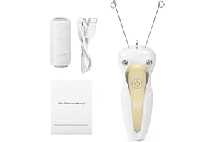AILAO Depiladora eléctrica para mujer depiladora de rosca eléctrica depiladora facial para mujeres enhebrador físico depiladora para mujer depiladora facial para brazos y piernas (dorado)