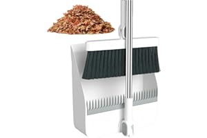 Peosevi Scopa E Paletta Salvaspazio,Set di Spazzole E Paletta per La Polvere,Paletta per Pulizia Rotazione 180°, Scopa E Paletta per Giardino, Casa, Cucina, Ufficio, Pulizia del Pavimento