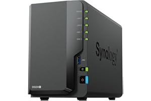Synology DS224+ - Estación de disco NAS de 2 bahías (Intel Celeron J4125 de 4 núcleos, 2 GB, DDR4 RAM, 2 puertos RJ-45 1 GbE, 8 TB con 2 discos duros de la serie Synology Plus (HAT3300-4T)